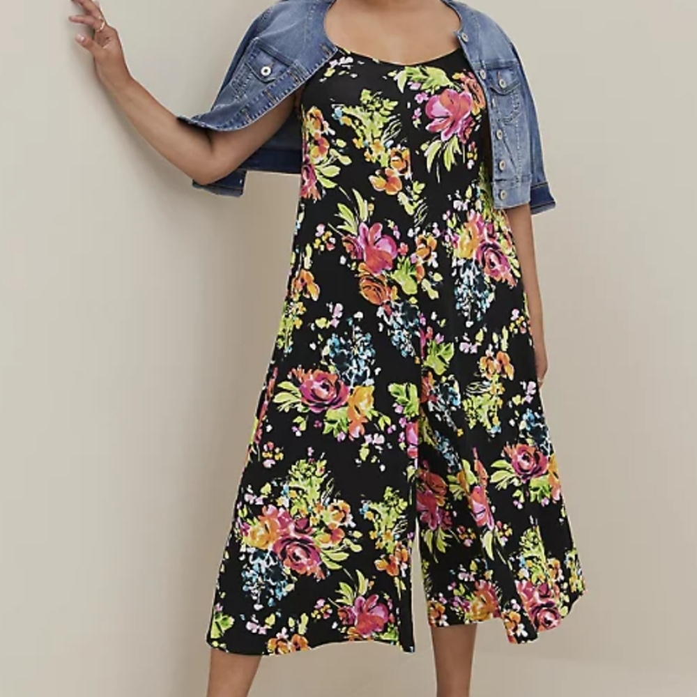 ๐๏ธ๐บFLORAL CULOTTE JUMPSUIT - SUPER SOFT - NEON ๐บ - Picture 4 of 10